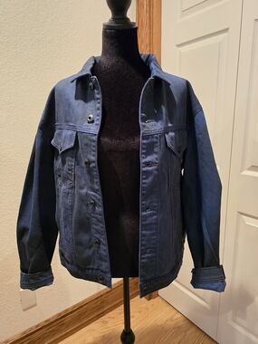 G-Star RAW Oversized Denim Trucker Jacket - Sea Blue Vintage Wash (New)